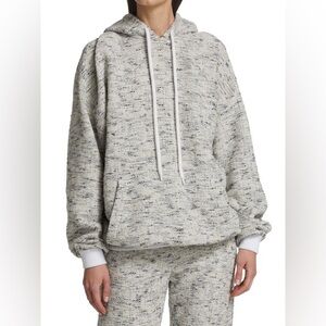 St. John Boule Space-dyed Tweed Knit Hooded Sweater Size M